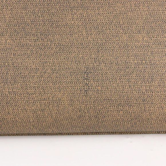 Authentic Vintage FENDI Oatmeal Coated Canvas Logo Top Handle Handbag - Picture 10 of 10